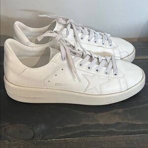 White Leather Sneakers with Star Detail